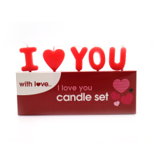 New design l love you shape letter candles birthday candle